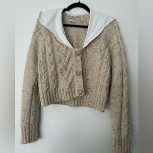 Ganni collared cardigan XS